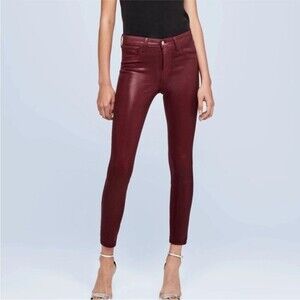 L'AGENCE Margot Skinny High-Rise Garnet Coated Jean Size 26